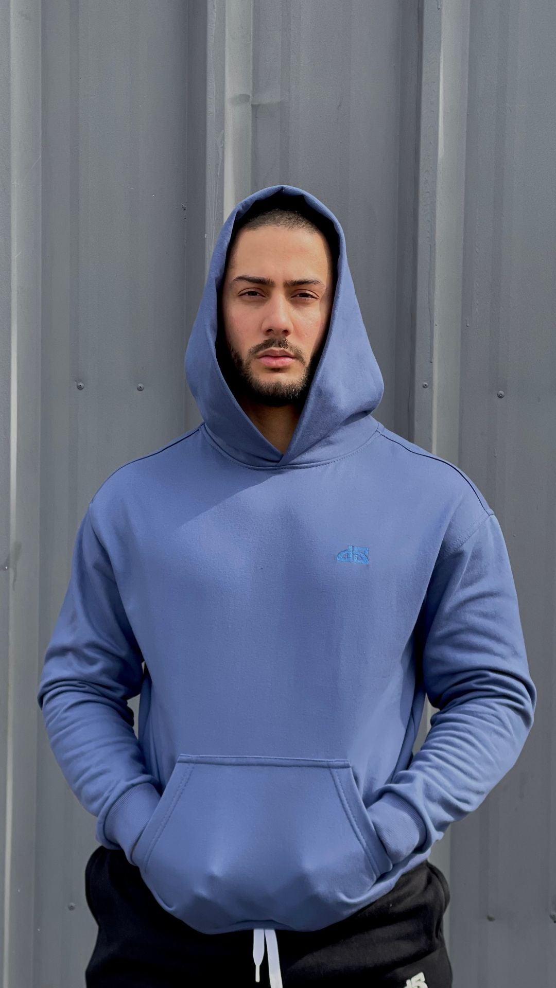 Poleron Over Con Gorro Azul