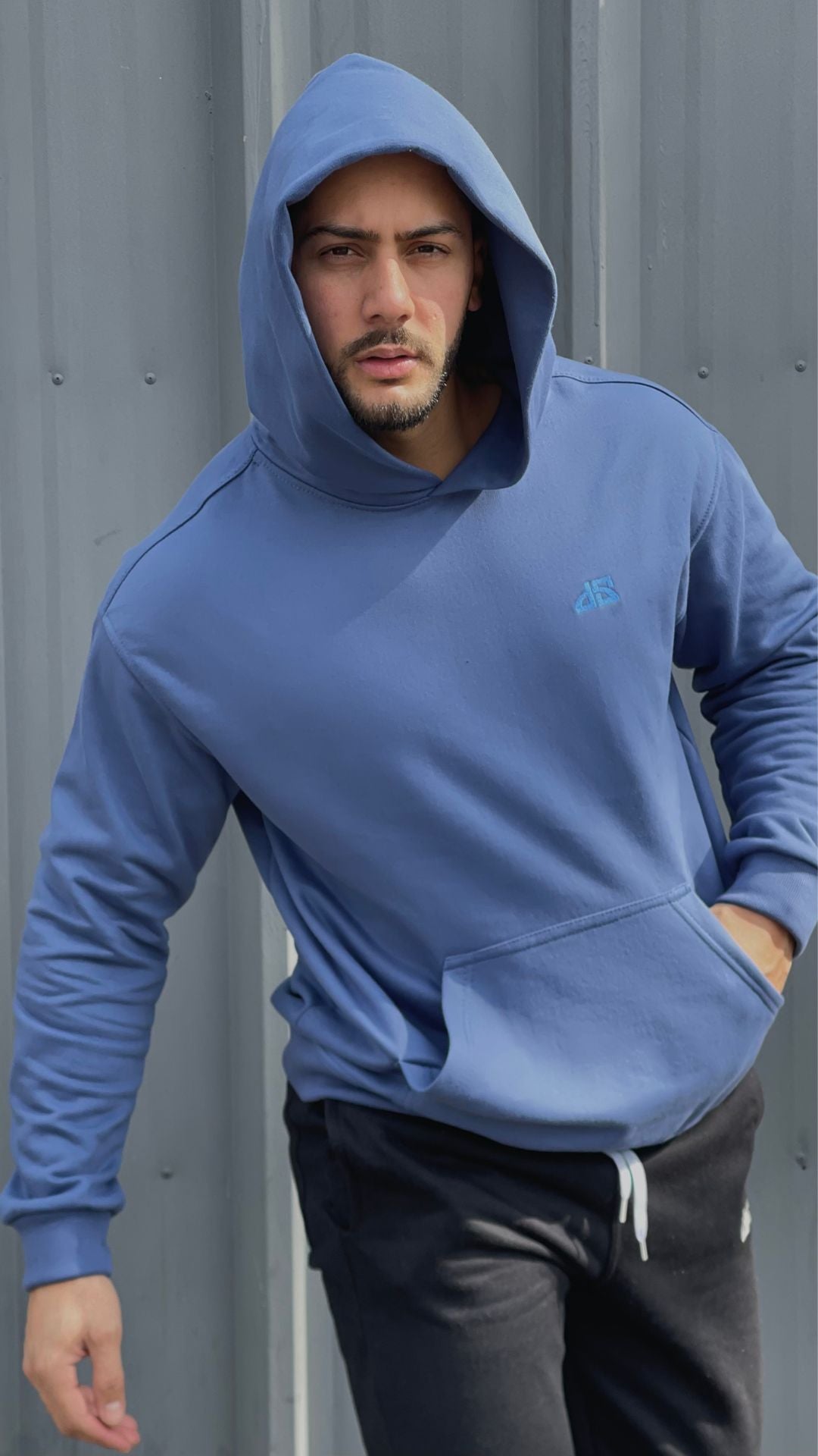 Poleron Over Con Gorro Azul