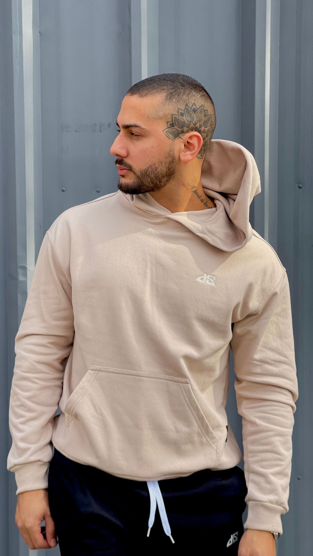 Poleron Over Con Gorro Beige