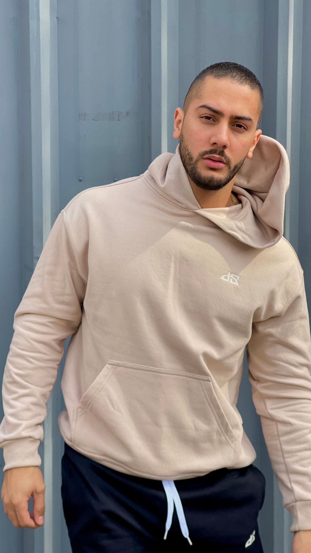 Poleron Over Con Gorro Beige