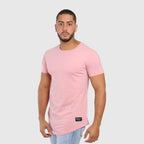 polera long fit rosada - vista frontal