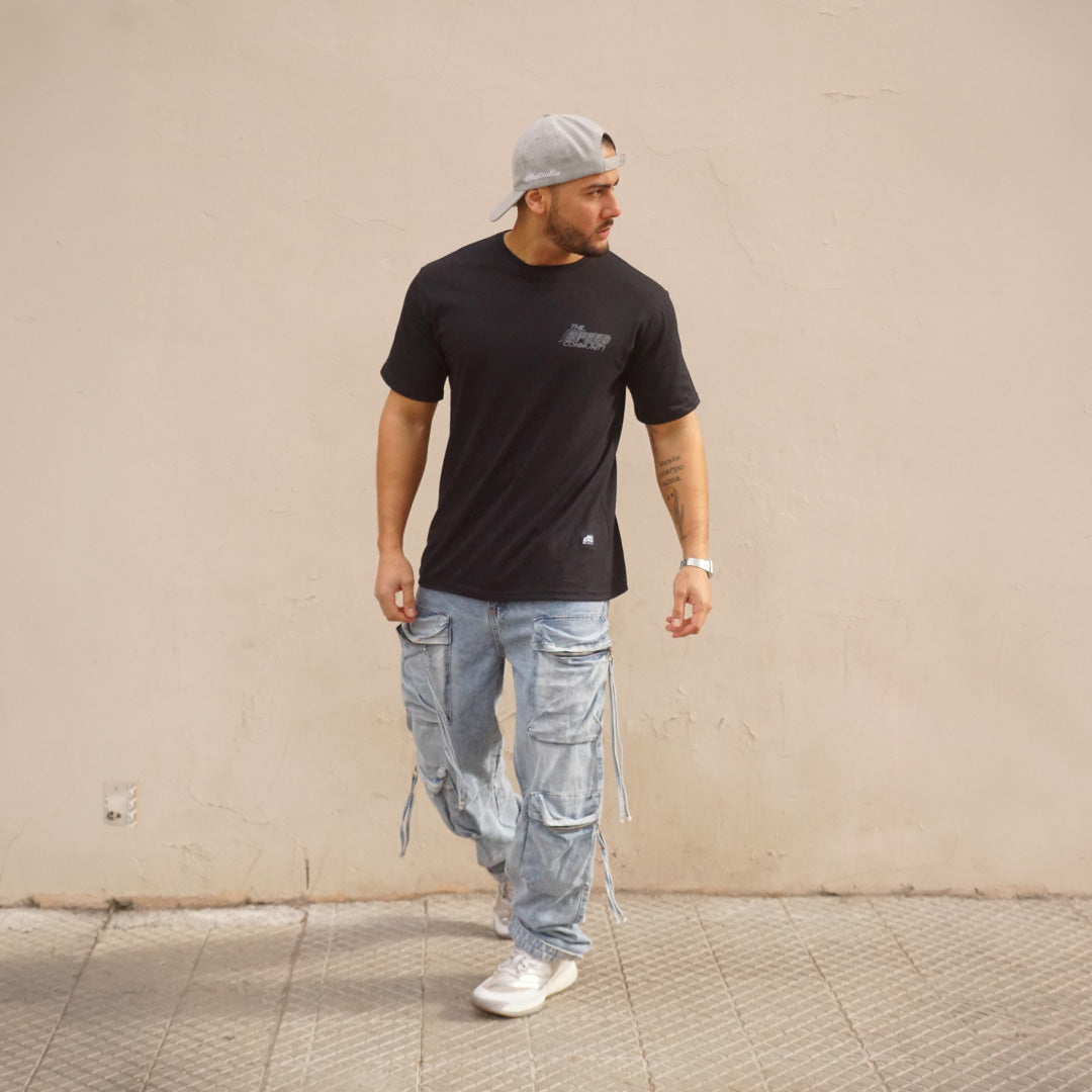 polera oversize speed negra - vista frontal 1