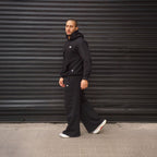 polerón oversize con gorro negro - tenida completa