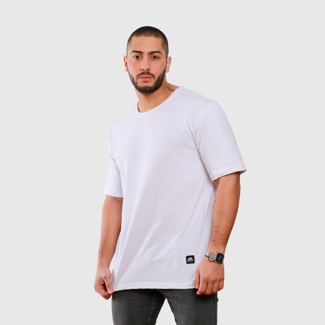 polera oversize blanca dsanti algodón hombre - vista frontal