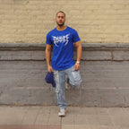 polera long fit gothic azul - vista frontal 1