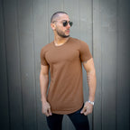 polera long fit camel hombre dsanti - vista frontal