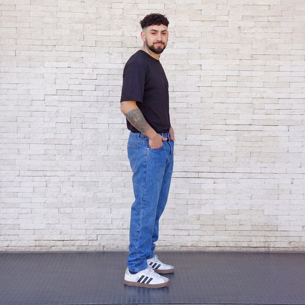 jeans relaxed fit azul - vista completa