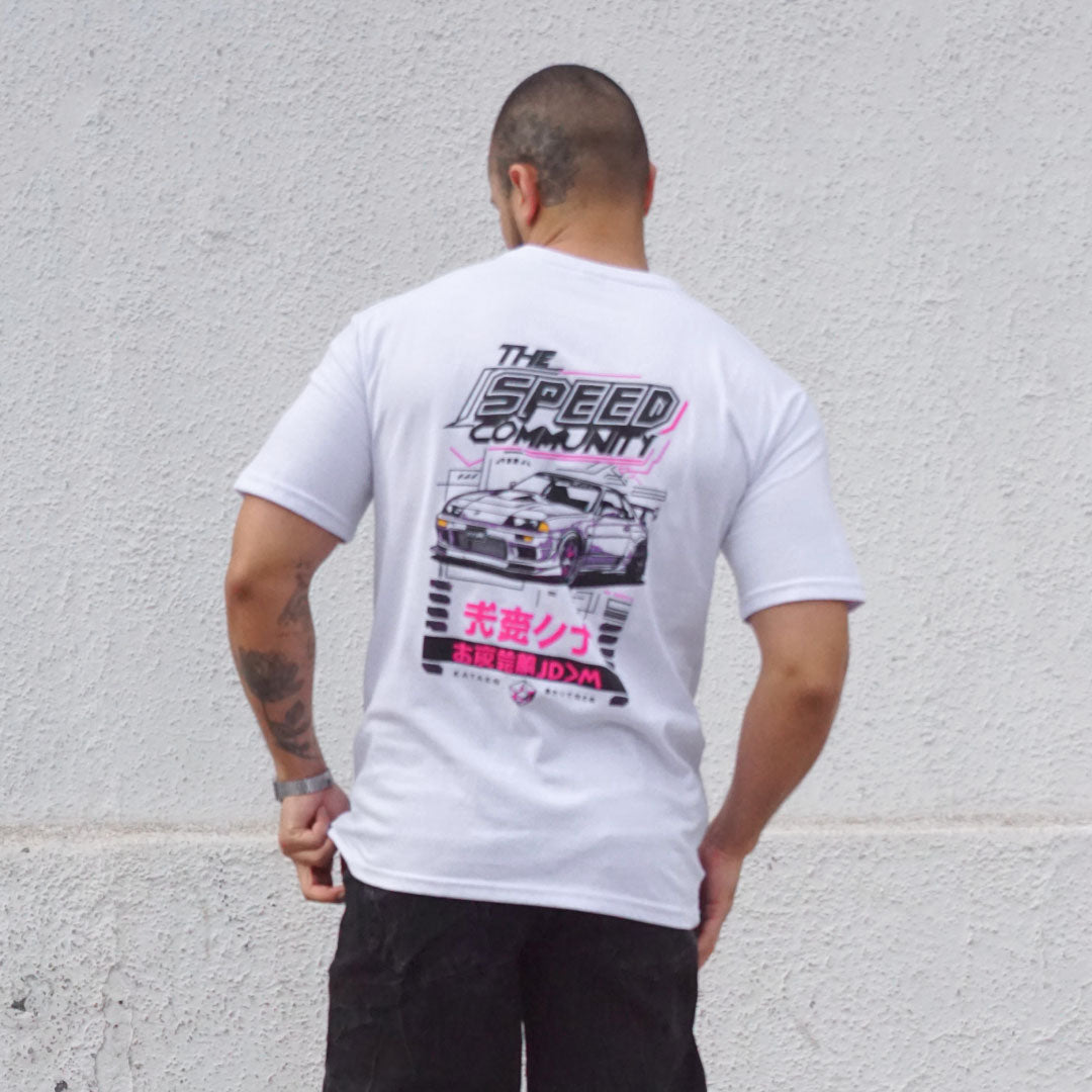 polera oversize speed blanca - vista espalda