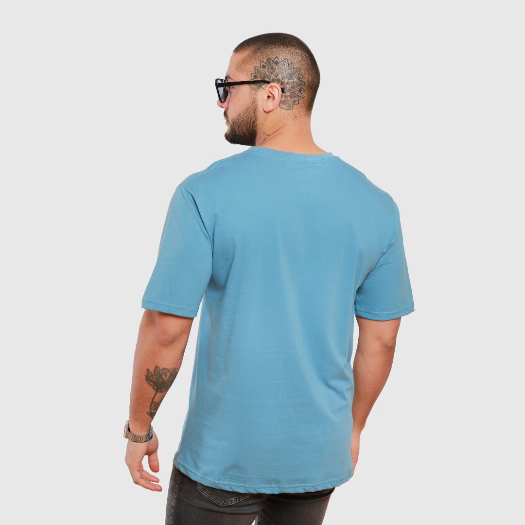 polera oversize azul celeste hombre dsanti - vista espalda