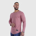 polera long fit manga larga palo rosa - vista frontal