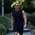 Polera Tank Top Fit Sin Mangas Negra DSanti