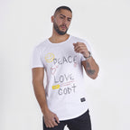 polera long fit peace love blanca - vista frontal 2