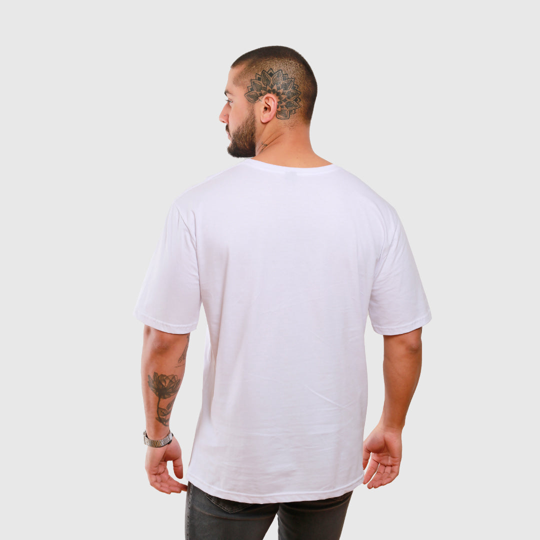 polera oversize blanca dsanti algodón hombre - vista espalda