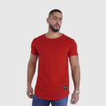polera long fit roja - vista frontal