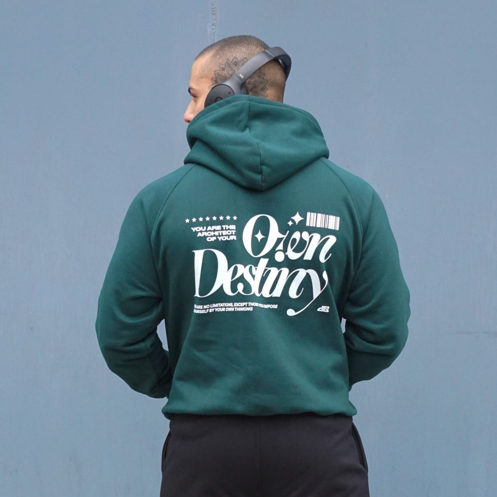 poleron boxy fit verde own destiny - vista espalda 2