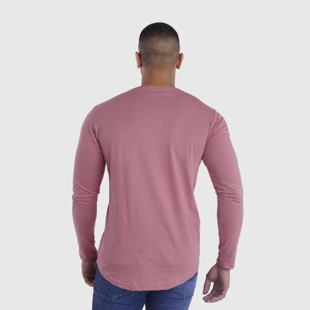 polera long fit manga larga palo rosa - vista espalda