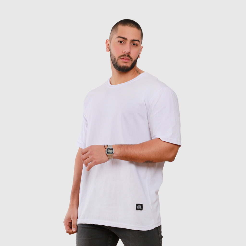 polera oversize blanca dsanti algodón hombre - vista frontal 2