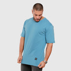 polera oversize azul celeste hombre dsanti - vista frontal detalle tela