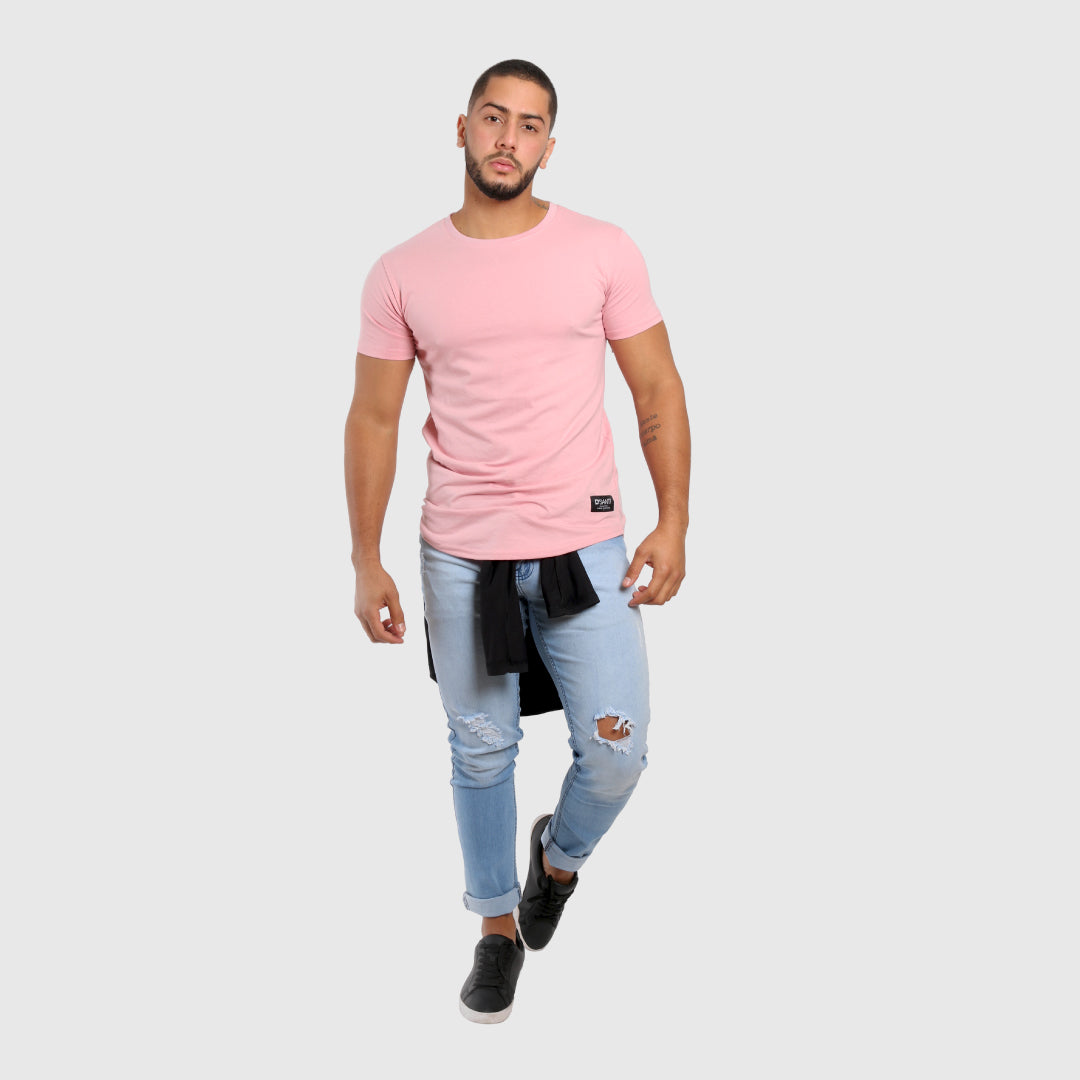 polera long fit rosada - atuendo completo 2