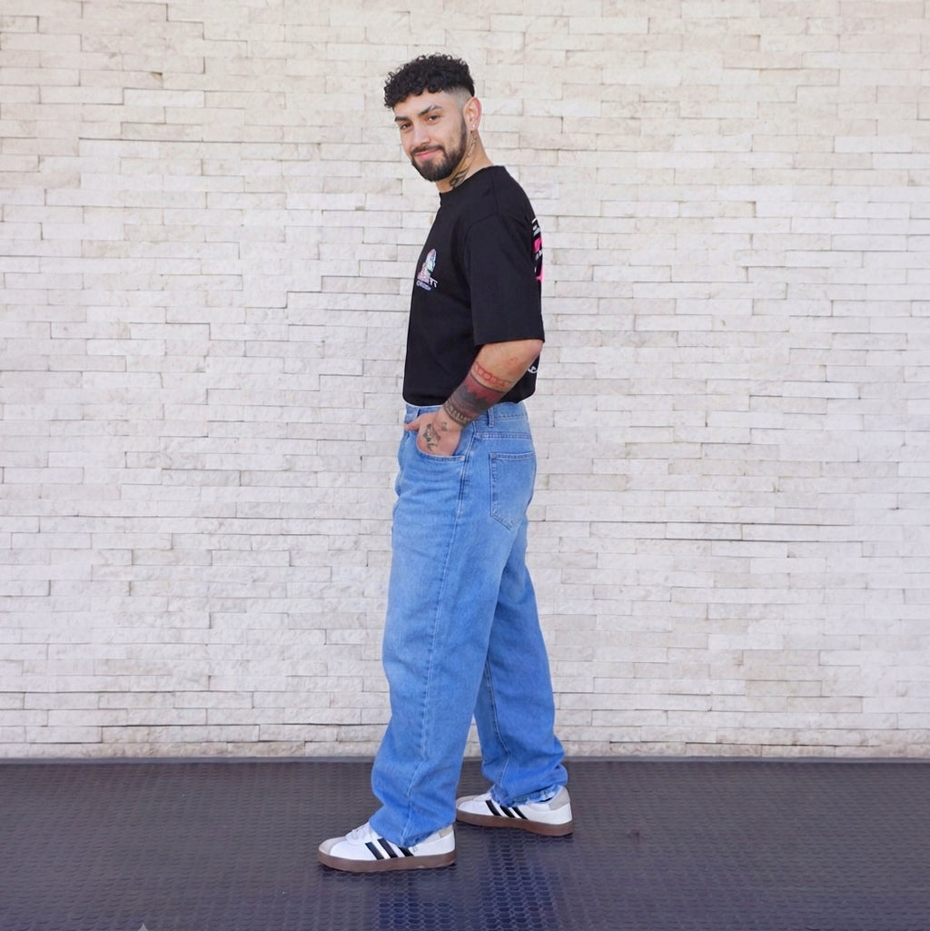 jeans baggy azul classic hombre - vista completa