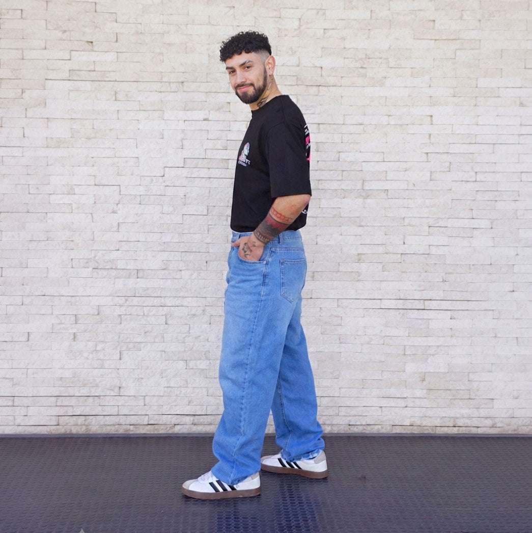 jeans baggy azul classic hombre - vista completa