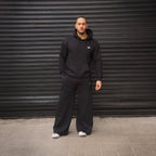 polerón oversize con gorro negro - tenida completa 2