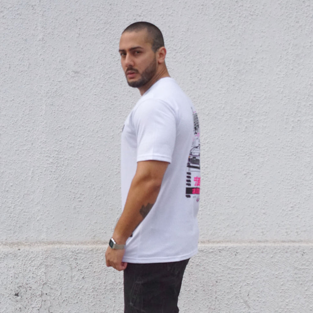 polera oversize speed blanca - vista lateral