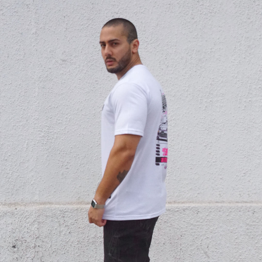 polera oversize speed blanca - vista lateral