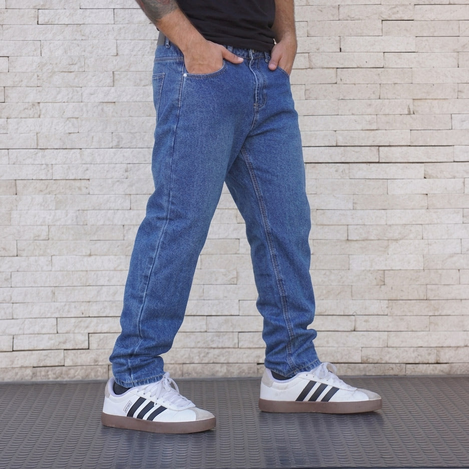jeans relaxed fit azul - vista lateral
