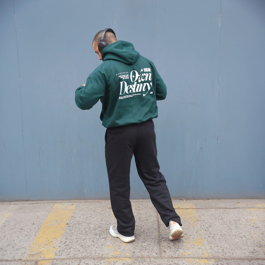 poleron boxy fit verde own destiny - vista espalda 1