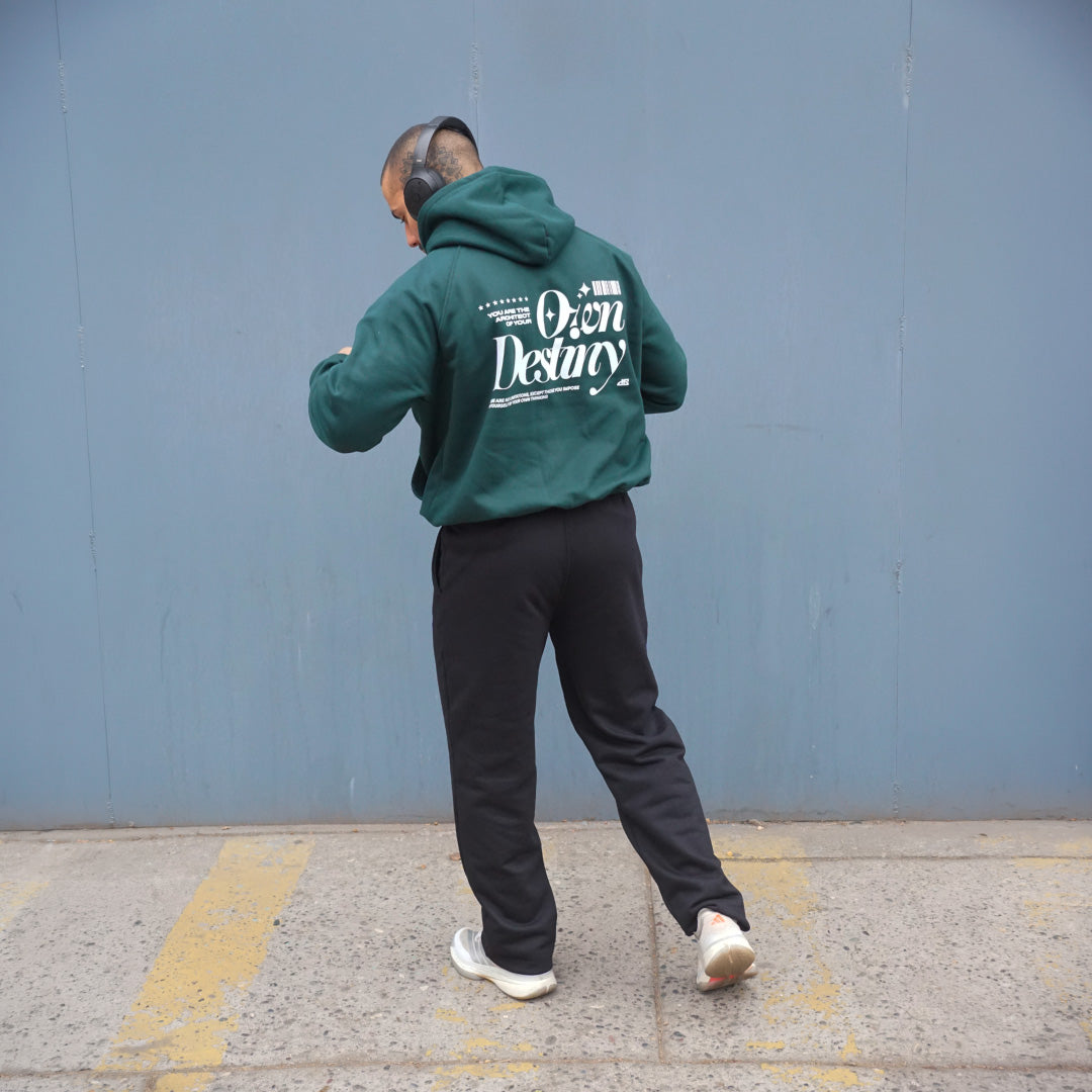 poleron boxy fit verde own destiny - vista espalda 1
