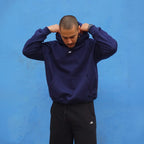 poleron boxy fit azul marino - vista frontal 1