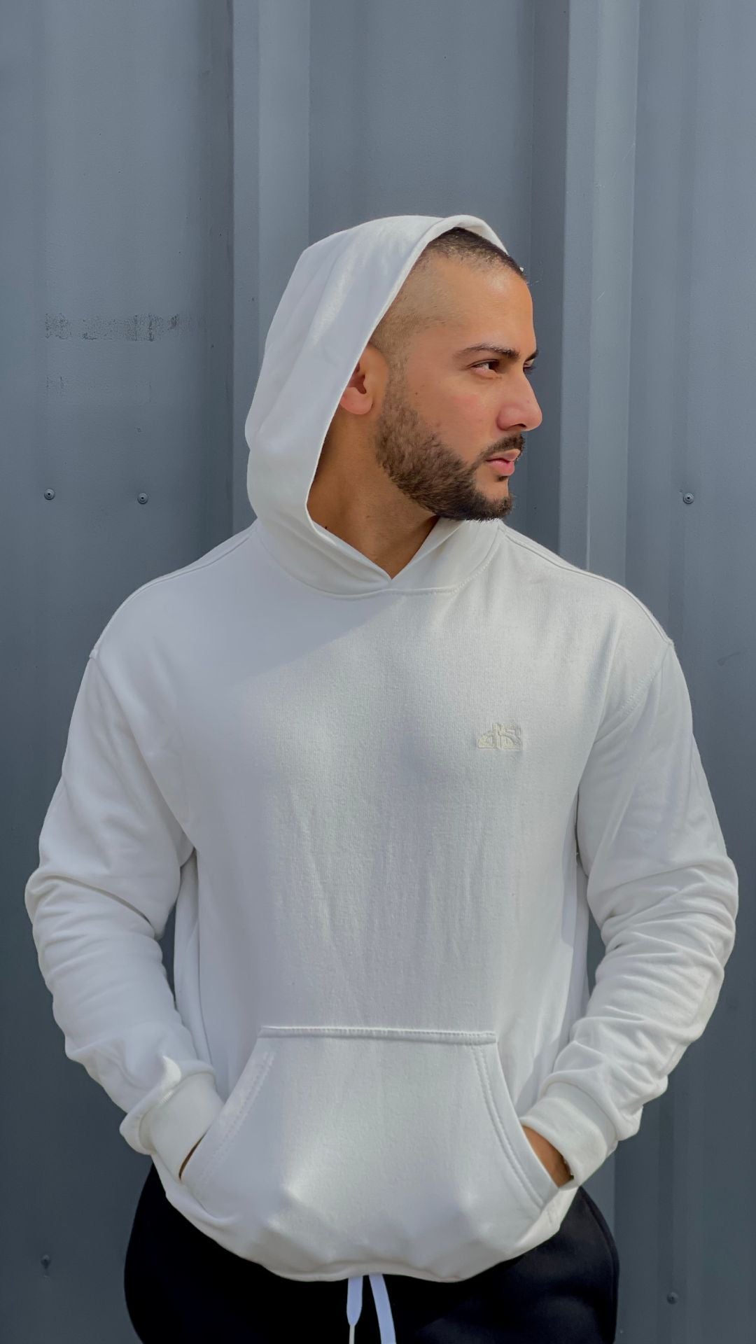 Poleron Over Con Gorro Blanco