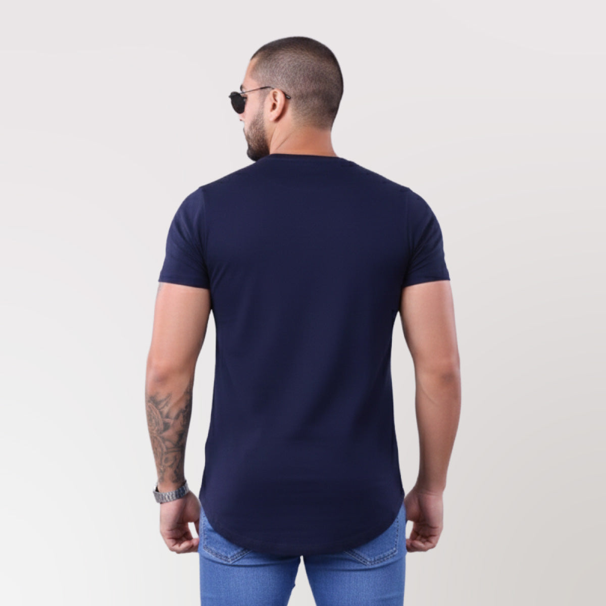 Polera Long Fit Clasic 096 Azul Acero Dsanti
