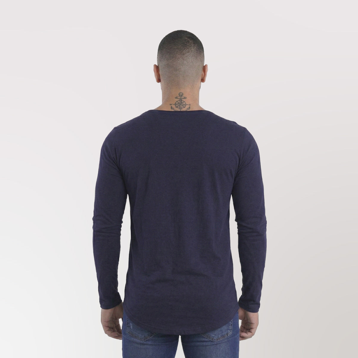 Polera Long fit ML Azul acero Dsanti