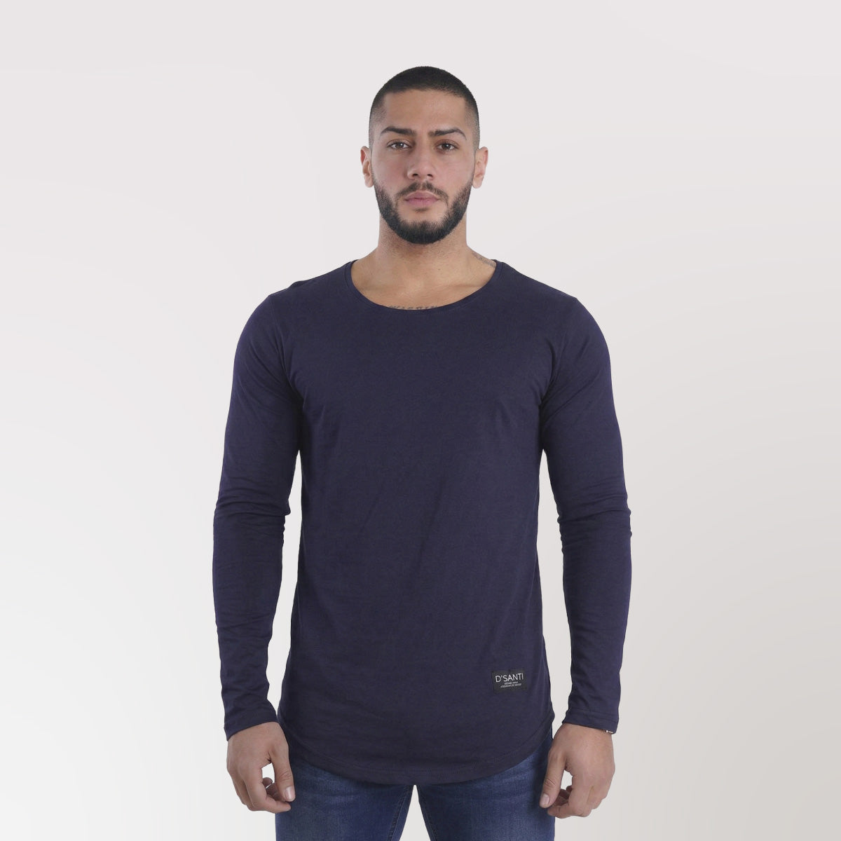 Polera Long fit ML Azul acero Dsanti