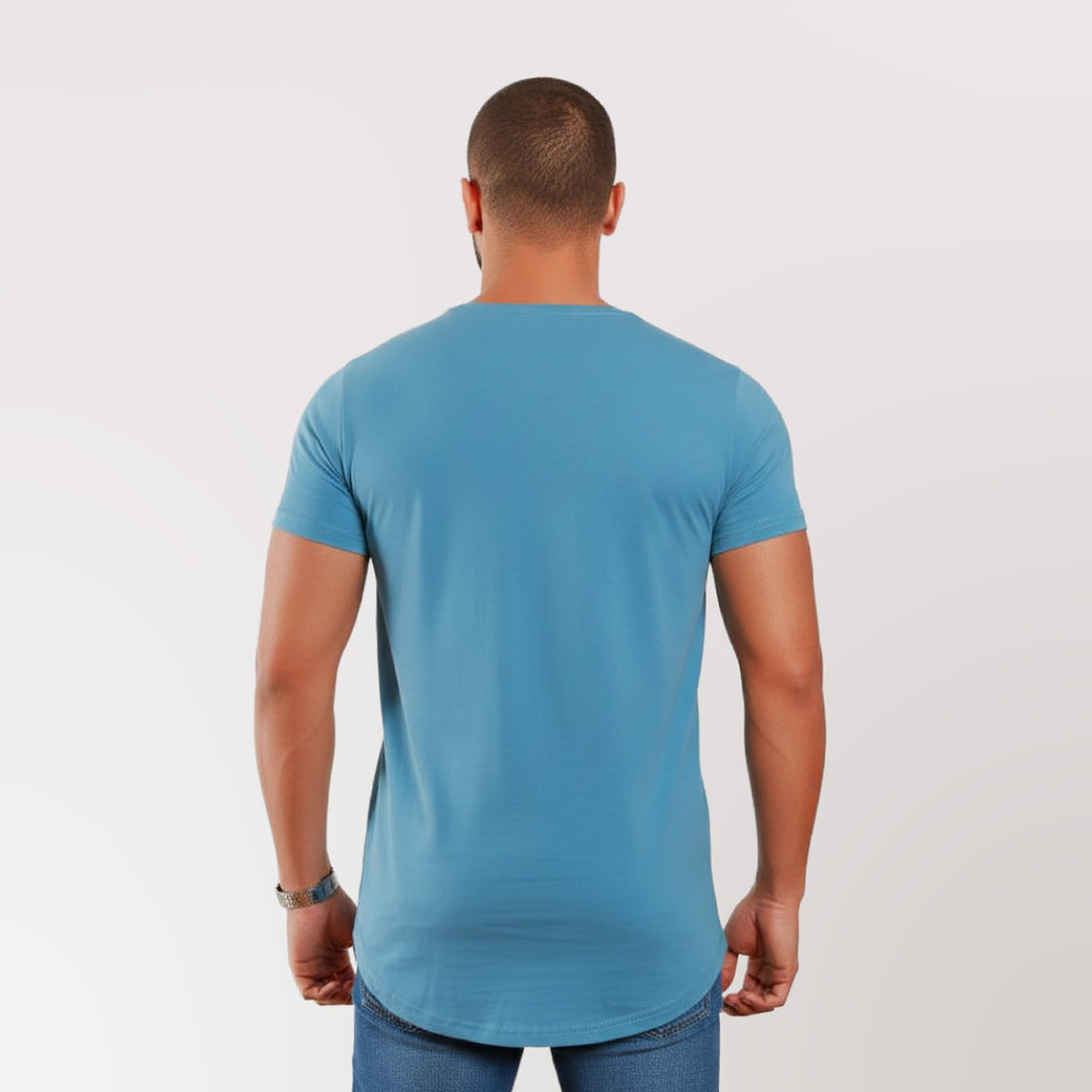 Polera Long Fit 096 Azul Celeste Dsanti