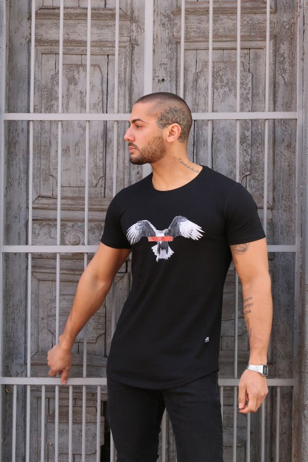 Polera Long fit Aguila Negra Dsanti