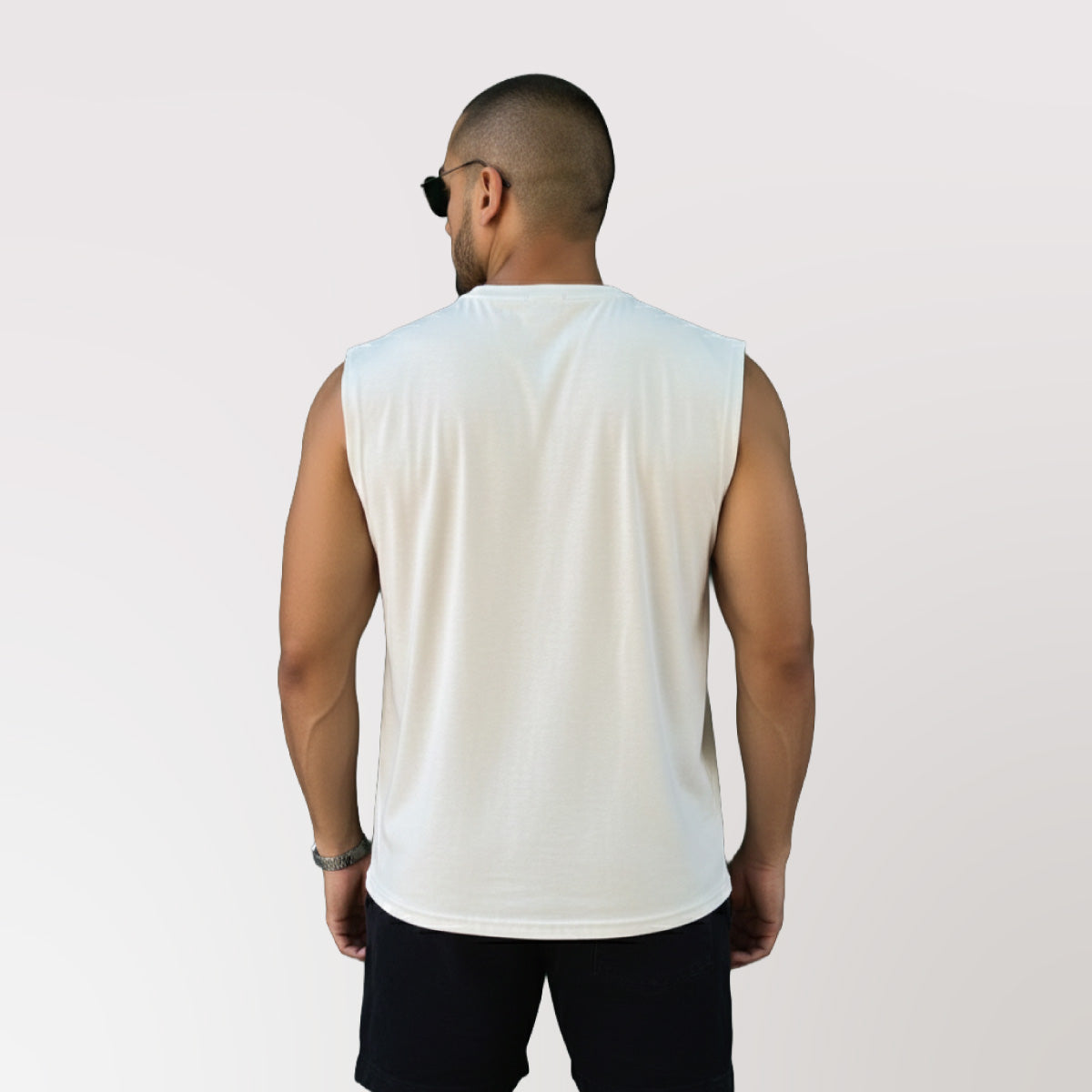 Polera Tank Top Fit Sin Mangas Beige DSanti