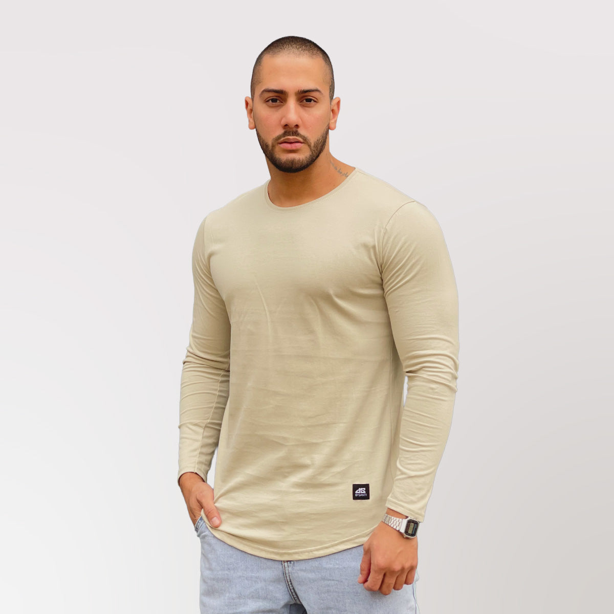 Polera Long fit ML Beige Dsanti