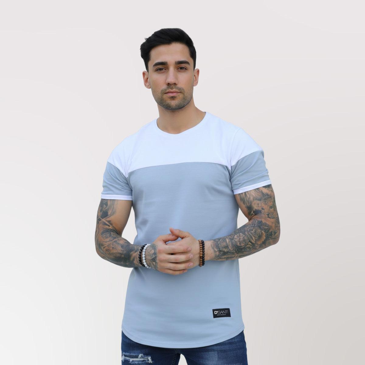 Polera Long fit Bicolor BLGR Dsanti