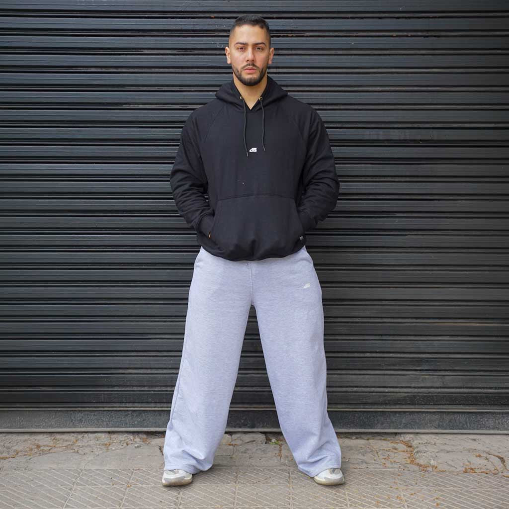 pantalón baggy gris melange vista frontal 2