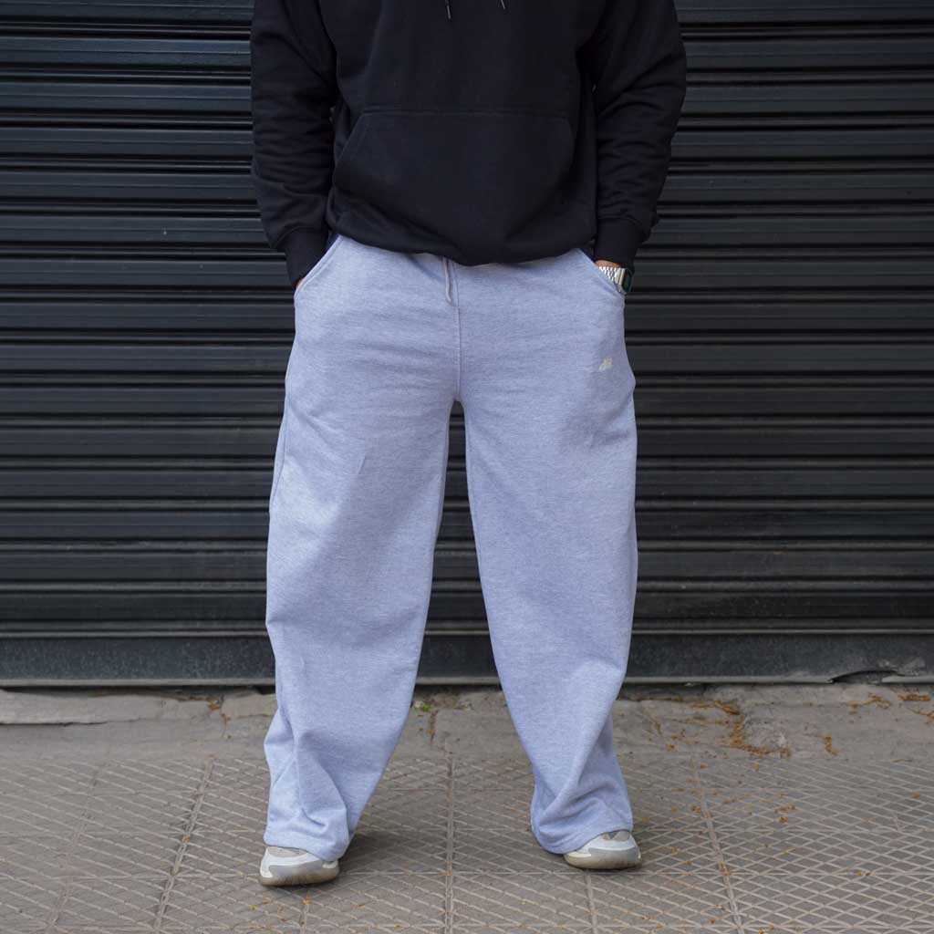 pantalón baggy gris melange vista frontal 2