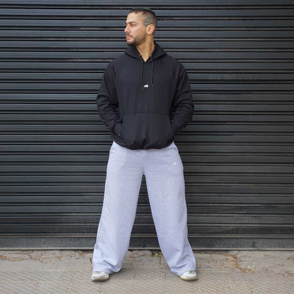 pantalón baggy gris melange vista frontal 4