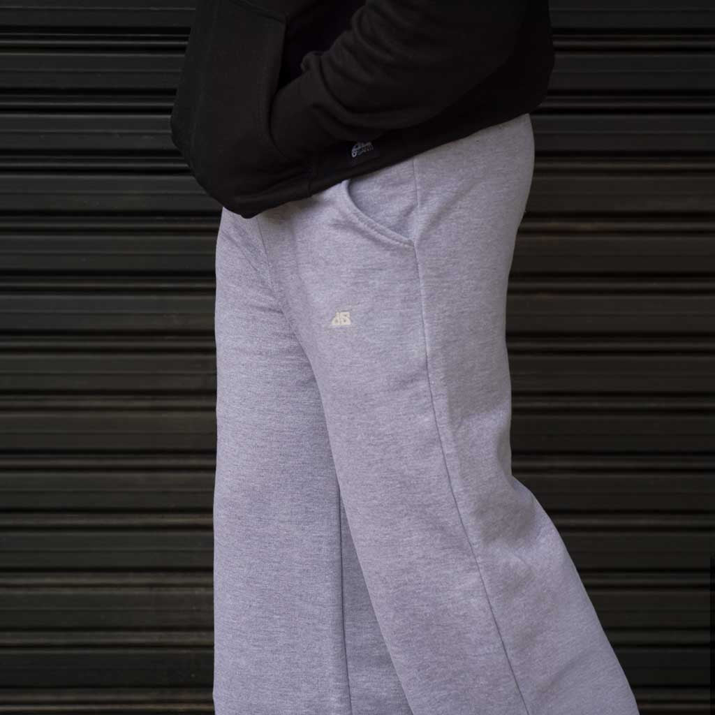 pantalón baggy gris melange vista detalle