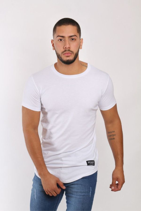 Polera Long fit 096 Blanca Dsanti