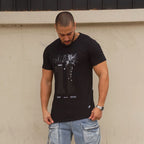 polera long fit black algodon hombre - vista frontal 3