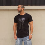polera long fit black algodon hombre - vista frontal principal 