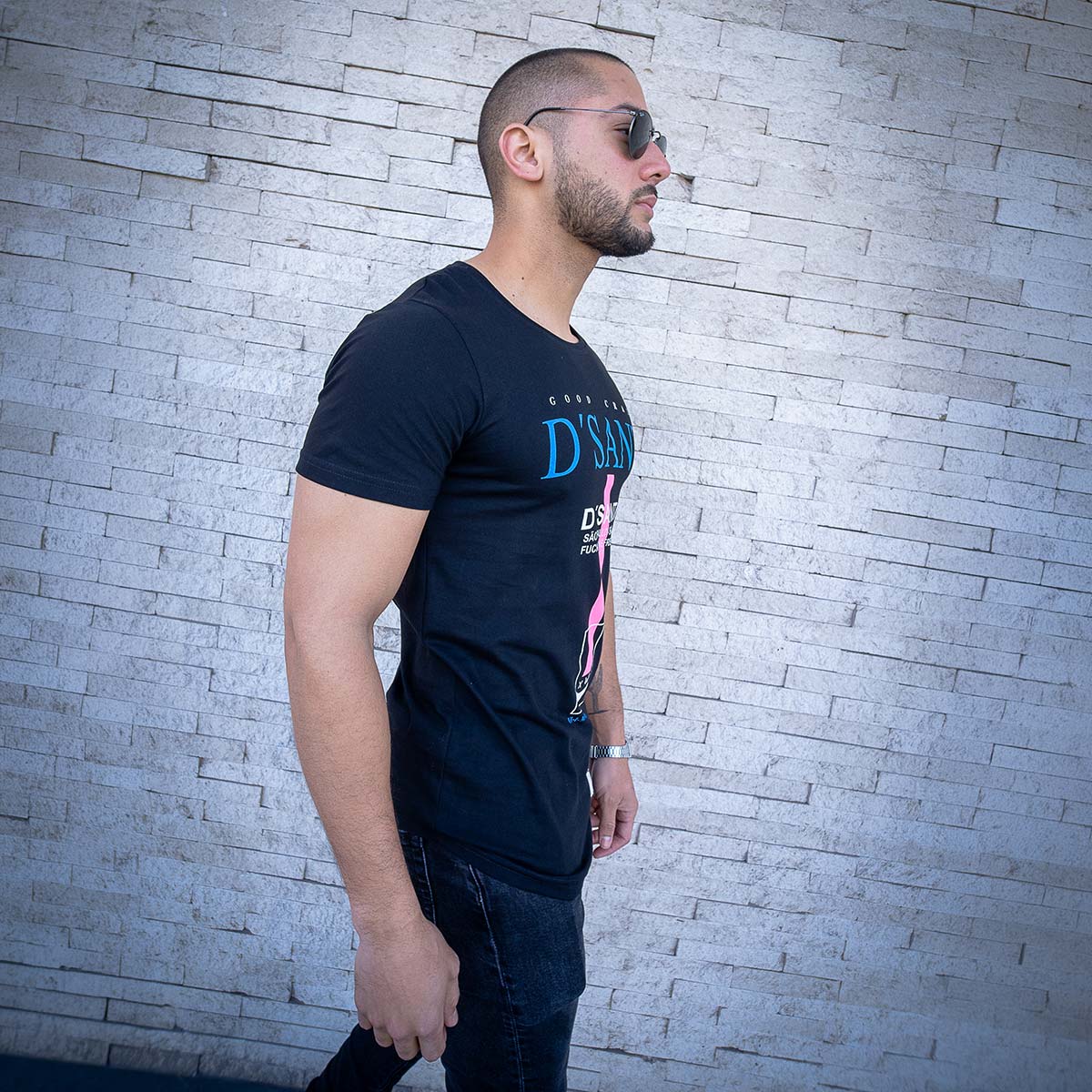 polera long fit good crazy algodón hombre - vista lateral