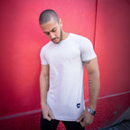 polera long fit blanca hueso hombre algodón - vista frontal 5